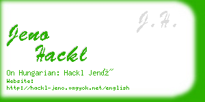 jeno hackl business card